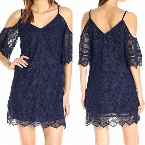 Laundry by Shelli Segal - Cold Shoulder Trapeze Venise Dress - Picture 1 of 10